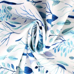 STITCHNEST Blue & White Printed Cotton Canvas Table Cover image 3