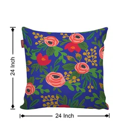 AEROHAVEN White & Blue Set of 5 Floral Square Cushion Covers image 4