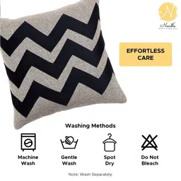 Nendle Black & Grey 5 Pieces Geometric Square Cushion Covers image 3
