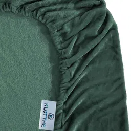 KLOTTHE Green 300 TC Woolen Fitted King Bedsheet With 2 Pillow Covers image 3