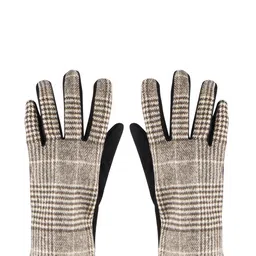 Bonjour Men Brown Checked Winter Gloves-picture-11