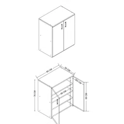 specialitypanels Ella Wood 2 Shoe Cabinet in Slate Grey Finish image 3