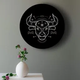 Round Black Black And Gold Zodiac Canvas Art Print By The Artment-image-71