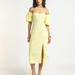 outryt by azorte Women Shciffli Embroidered A-Line Dress with High-Slit-picture-50