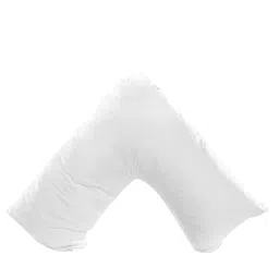 Pum Pum White Solid V-Shaped  Pillow with Pillowcase image 2