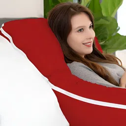 DADDY COOL Red & White Cotton Fibre Filled Ultra Soft Maternity Pillow image 2