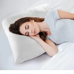 Pum Pum White Solid V-Shaped  Pillow with Pillowcase image 4