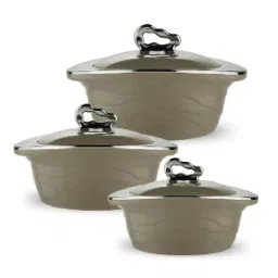 trueware Brown Zinna Plastic & Steel (Set Of 3) Casserole image 3