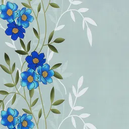 Story@home Grey Blue Floral Flat 210 TC 1 King Bedsheet with 2 Pillow Covers image 2