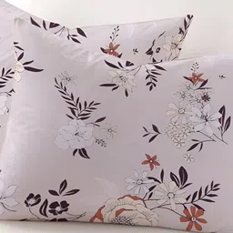 RD TREND Cream-Coloured Floral Printed  210 TC Cotton King Bedsheet with 2 Pillow Covers image 4