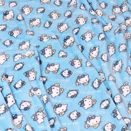 FABINALIV Blue & White Cartoon Characters 300 TC Single Bedsheet with 1 Pillow Covers image 3