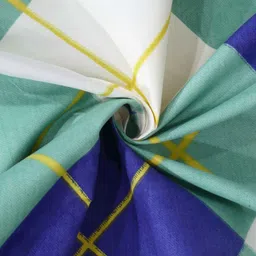 Arrabi White & Green Geometric 300 TC Flat Single Bedsheet with 1 Pillow Cover image 4