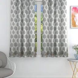 THE CONVERSION Coffee Brown Set of 2 Floral Room Darkening Window Curtain-picture-21