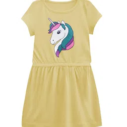 a.t.u.n. A T U N Yellow Unicorn Dropwaist Pure Cotton Dress image 1
