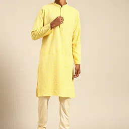 KISAH Mandarin Collar Regular Cotton Straight Kurta-picture-36
