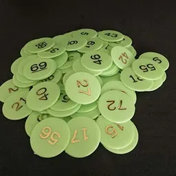 Zeonely Mart Zeonly Mart Plastic Numerical Token/Coins (1 To 100) Number Coins Green Colur(Small) (Coins Size 31Mm) - Set Of 1 image 1