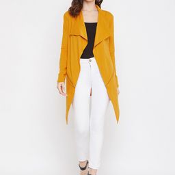 Hypernation Women Yellow Cotton Knitted  Shrug-picture-22