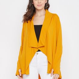 Hypernation Women Yellow Solid Shrug-picture-48