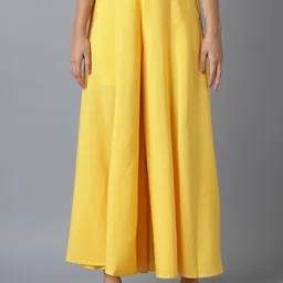 elleven Women Yellow Flared Palazzos image 1