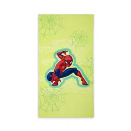 SPACES Marvel Spiderman 380 GSM 100% Cotton Character Printed Bath Towel (XL) - Yellow image 3