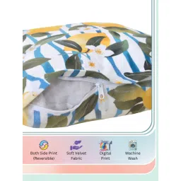 FABINALIV Pack of 5 Yellow Geometric Reversible Digital Printed Velvet Square Cushion Covers image 4