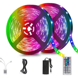 XERGY Multicoloured LED Strip Lights with 44 Keys IR Remote and 24V Power Supply image 1