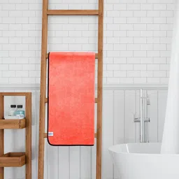Softspun Microfiber Peach Coloured 280 GSM Microfiber Highly Absorbent Bath Towel-picture-23