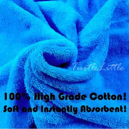 TurtleLittle Blue & White Printed Terry Cotton Bath Towel image 2