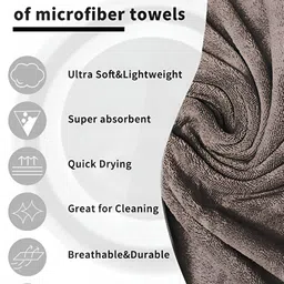 Sassoon Grey 2 Pieces 450 GSM Microfiber Hand Towels image 4