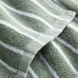 H&M Green Striped Bath Towel image 2