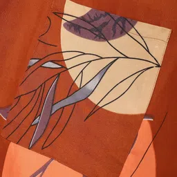 Dhrohar 2 Pieces Brown Printed Pure Cotton Apron With Kitchen Towel image 2