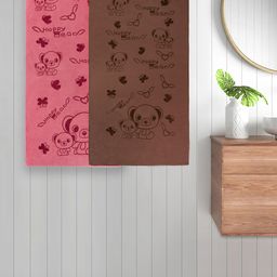 FABINALIV Kids Pink & Brown 2 Pieces Printed Cotton 300 GSM Bath Towel-picture-39