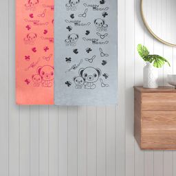 FABINALIV Kids Grey & Orange 2 Pieces Printed Cotton 300 GSM Bath Towel-picture-40