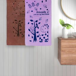FABINALIV Kids Purple & Brown  2 Pieces Printed Cotton 300 GSM Bath Towel-picture-7