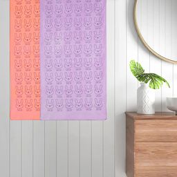 FABINALIV Orange & Purple 2 Pieces Printed Cotton 300 GSM Bath Towel-picture-43