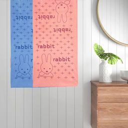 FABINALIV Peach Blue 2 Pieces Cartoon Print 300 GSM Cotton Kids Bath Towels-picture-12