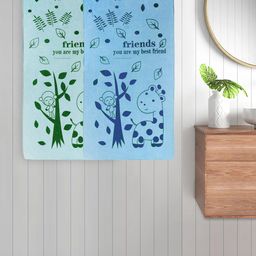 FABINALIV Green & Blue 2 Pieces Printed Cotton 300 GSM Bath Towel-picture-49