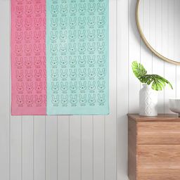 FABINALIV Pink & Green 2 Printed Cotton 300 GSM Bath Towel-picture-38