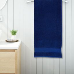 SPACES Blue Solid Cotton High Absorbency 550 GSM Towel Set-picture-40