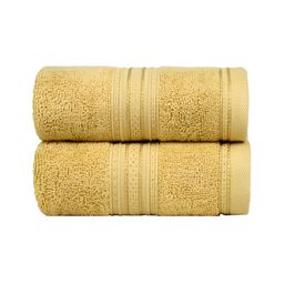 MYTRIDENT Classic Yellow 2 Pieces 525 GSM Pure Cotton Super Soft Hand Towels-picture-13