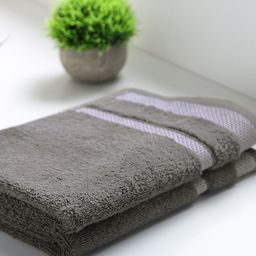 SPACES Set of 2 Grey Solid Pure Cotton 600 GSM Hand Towels-picture-7