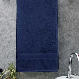 BOMBAY DYEING Cotton Navy Blue Bombay Dyeing 450 GSM Bath Towels image 2