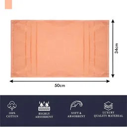 Kuber Industries 5 Pieces Peach Coloured & Blue Pure Cotton 380 Lining Face Towels image 3