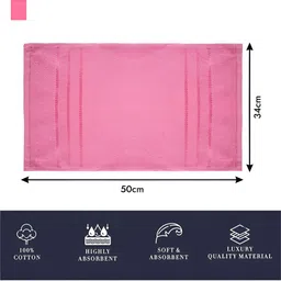 Kuber Industries 4 Pieces Peach Coloured & Green Pure Cotton 380 Lining Face Towels image 3