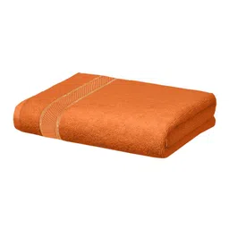 Kuber Industries Set Of 3 Orange Solid 500 GSM Bath Towels image 2