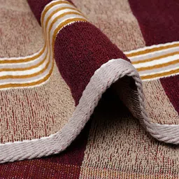 Kuber Industries Maroon & Beige 3 Pieces Striped 150 GSM Quick Dry Shower Towel image 3