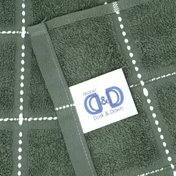 MYTRIDENT 2-Pcs Castor Grey Patterned Pure Cotton Hand Towel image 4