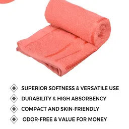 Kuber Industries 4 Pieces Green & Orange-Coloured Pure Cotton 380 Lining Face Towels image 4