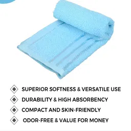 Kuber Industries 5 Pieces Peach Coloured & Blue Pure Cotton 380 Lining Face Towels image 2