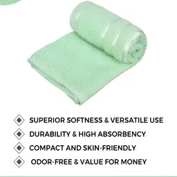 Kuber Industries 4 Pieces Green Pure Cotton 380 Lining Face Towels image 5